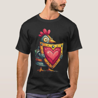 Camiseta Armor Bird Paladin With Heart Shield Love Protecto