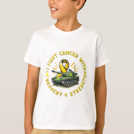 Camiseta "Armor da Esperança: Tee do Combatente do Cancer I