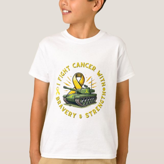 Camiseta "Armor da Esperança: Tee do Combatente do Cancer I (Frente)