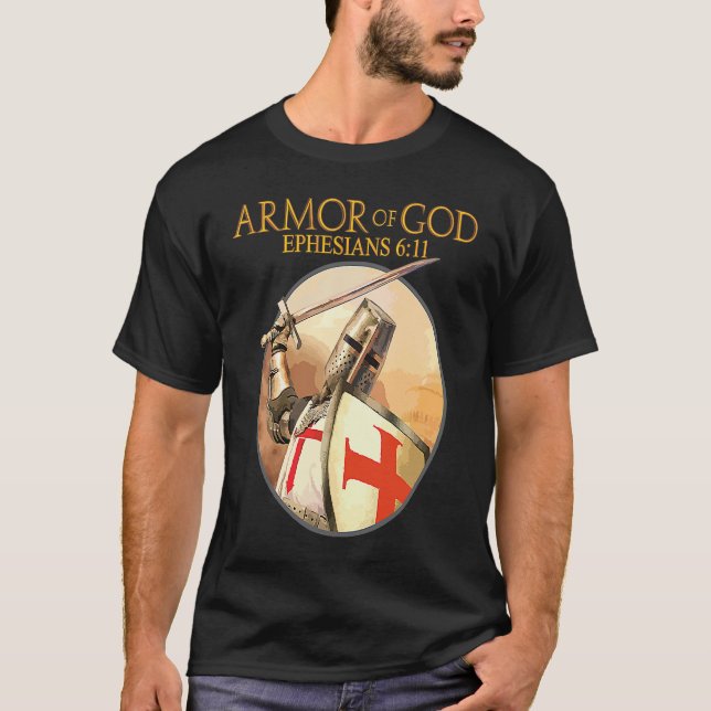 Camiseta Armor Of God Ephesians Bible Verse Religious Chris (Frente)