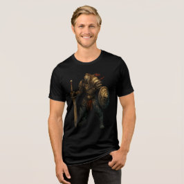 Camiseta Armored Knight with Sword and Skull Shield