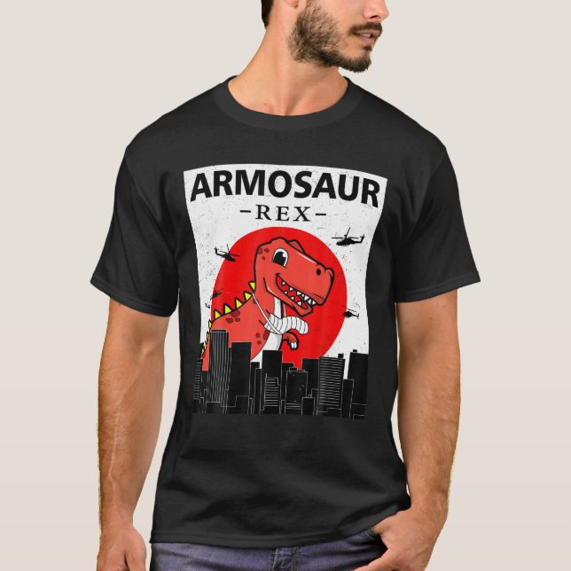 Camiseta Armosaur Rex Dinossaur Engraçado Começar A Quebrar (Frente)