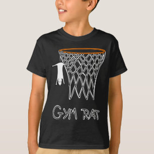 Camiseta Aro de Basquete Rato de Academia Engraçado