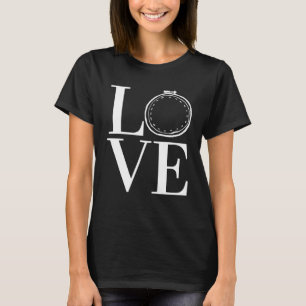 Camiseta Aro de bordado da tripulação LOVE ponto cruz ponto
