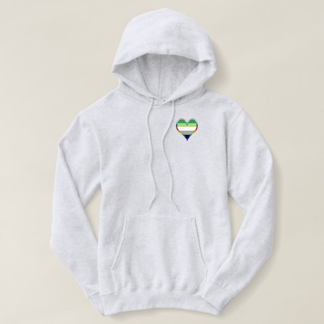 Camiseta Aro Pride Heart Hoodie (Frente do Design)