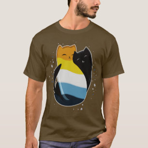 Camiseta Aroace Cat LGBT Orgulho Aromântico Asexual Sinaliz