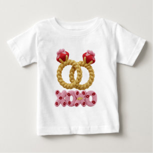 Camiseta Aroideis Anéis de Noivado Tricotados XOXO Bebê