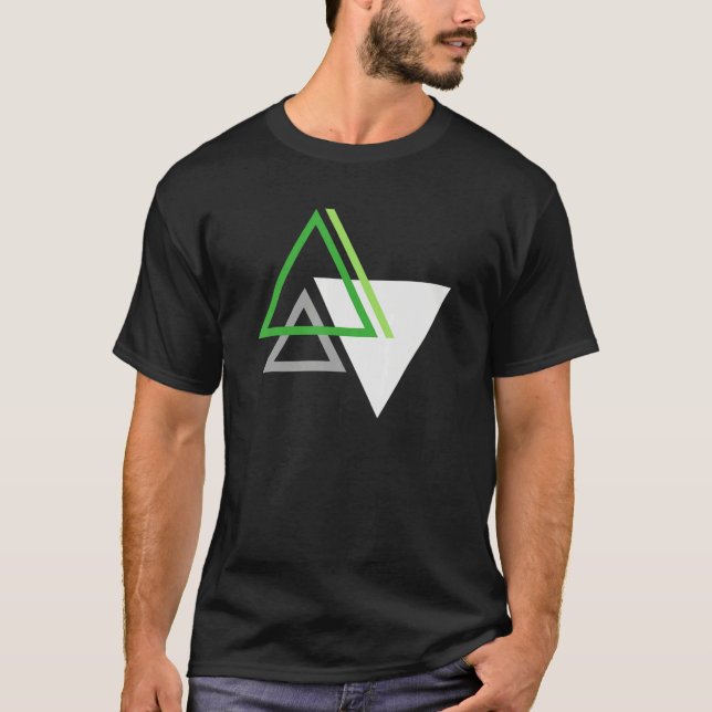 Camiseta Aromantic Aro Pride Subtle Geometric LGBTQ LGBT Ga (Frente)