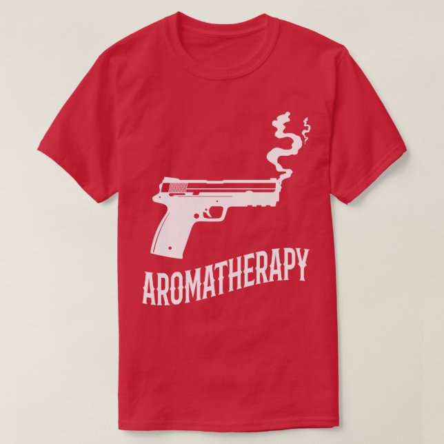 Camiseta AromaTherapia Funny Gun Owner (Frente do Design)