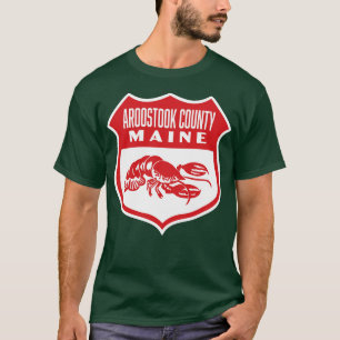 Camiseta Aroostook County Maine Retro Shield Red