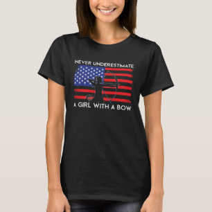 Camiseta Arqueiro de Mulher Americana Patriótica