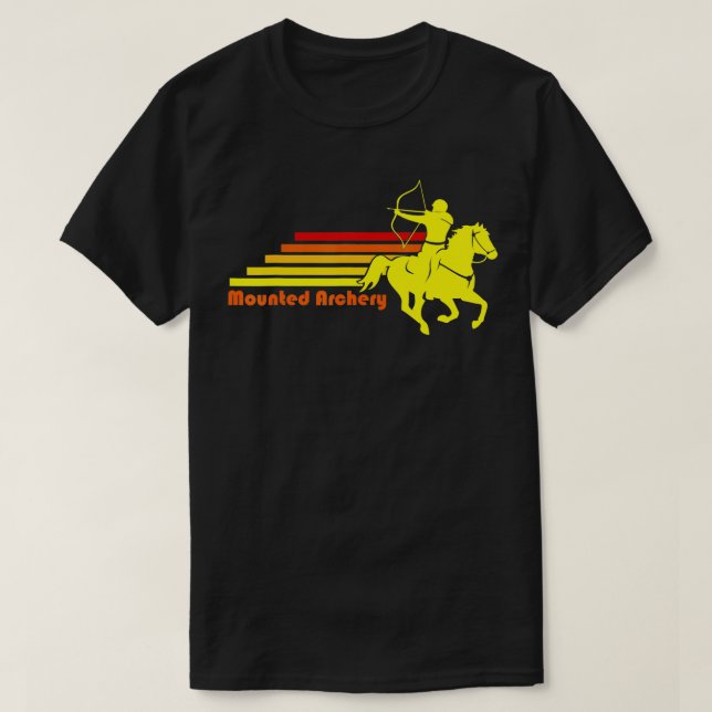 Camiseta Arqueiro Montado Retro Equestre (Frente do Design)
