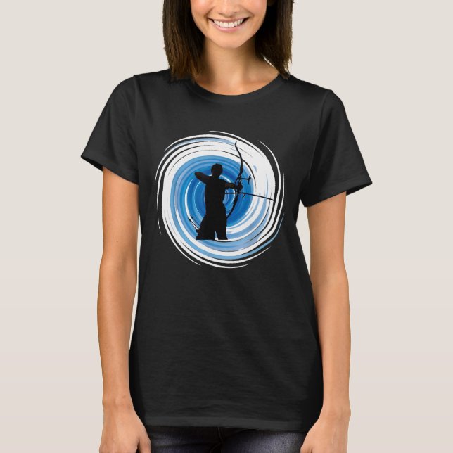 Camiseta Arqueiros Ou Mulheres De Zen Azul (Frente)
