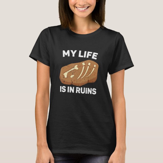 Camiseta Arqueologista Ancião em Arqueologia Cavando Seu (Frente)