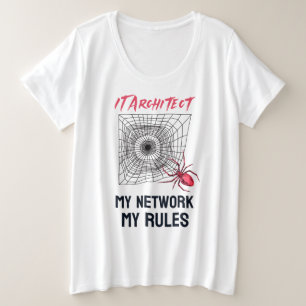 Camiseta Arquiteto de TI: Minha rede, minhas regras Engraça