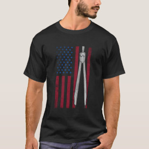 Camiseta Arquiteto estudante Arquitetura Americana Flag Com