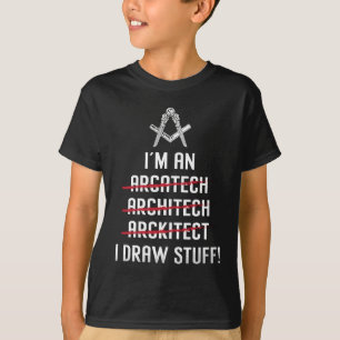 Camiseta Arquiteto Sou uma arquitetura de trabalho Desenhar