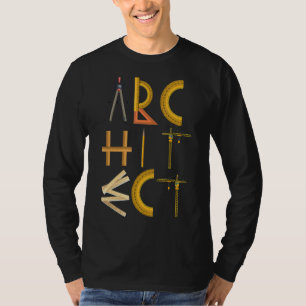 Camiseta Arquiteto tipo de ferramentas estrutura arquitech