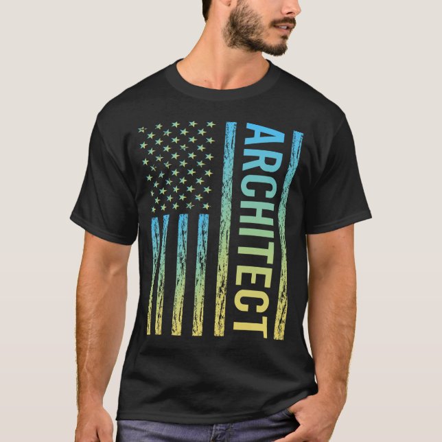 Camiseta Arquitetura Amarelo Azul (Frente)