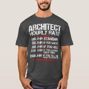 Camiseta Arquitetura de taxa horária arquitetada engraçad