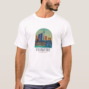 Camiseta Arquitetura Skyline Frankfurt-Alemanha