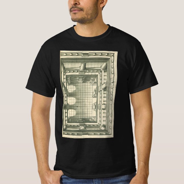 Camiseta Arquitetura Vintage, Perspectiva do Atrium Courtya (Frente)