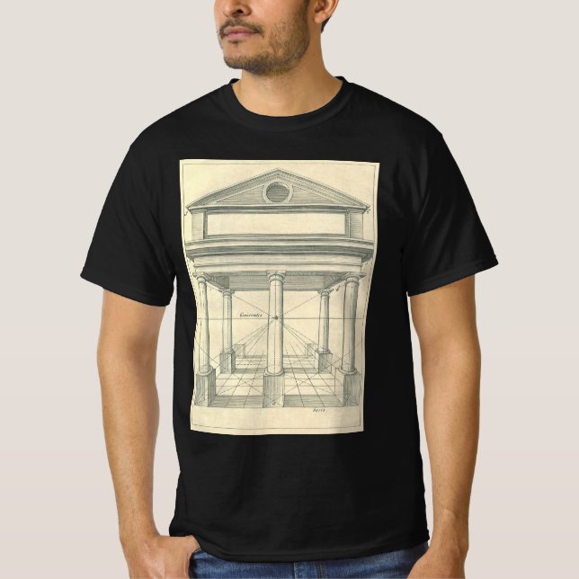 Camiseta Arquitetura Vintage, Portico Romano com Colunas (Frente)