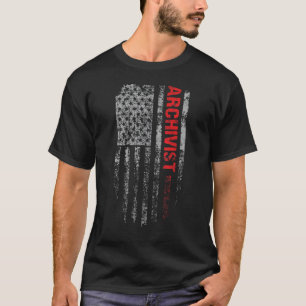 Camiseta Arquivador dos EUA Bandeira Profissão Vintage Arch