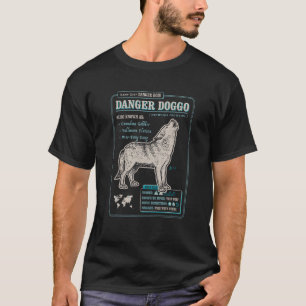 Camiseta Arquivo de Fato do Lobo Engraçado - Perigo Doggo 1