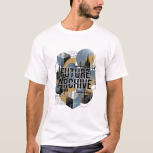 Camiseta Arquivo Futuro Paisagem Urbana Geométrica Retro