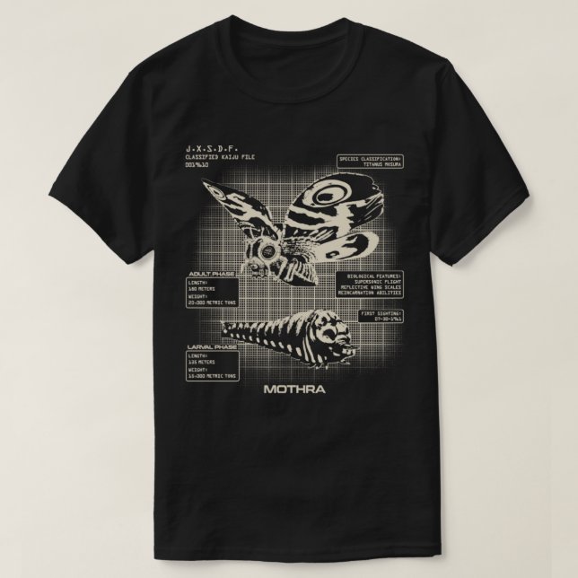 Camiseta Arquivos MOTHRA Kaiju (Frente do Design)