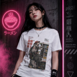 Camiseta Arquivos Neo Tokyo 004 -Anime Cyberpunk Techwear