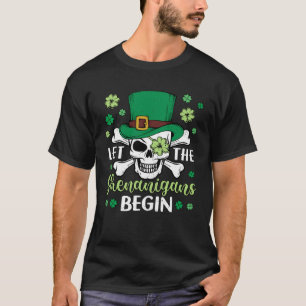 Camiseta Arr ish Pirate Skull Deixe Os Shenanigans Começare