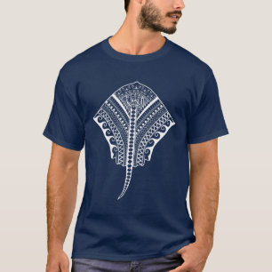 Camiseta Arraia-lixa tribal branca