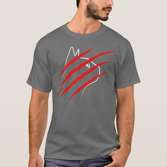 Camiseta Arranhe o Gato de forma engraçada (Frente)