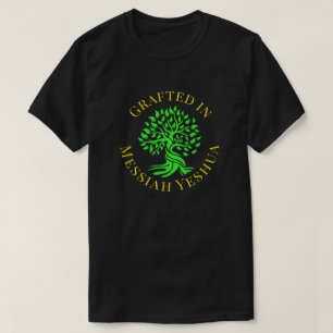 Camiseta Arranjado em Messias Yeshua Árvore Verde da Vida