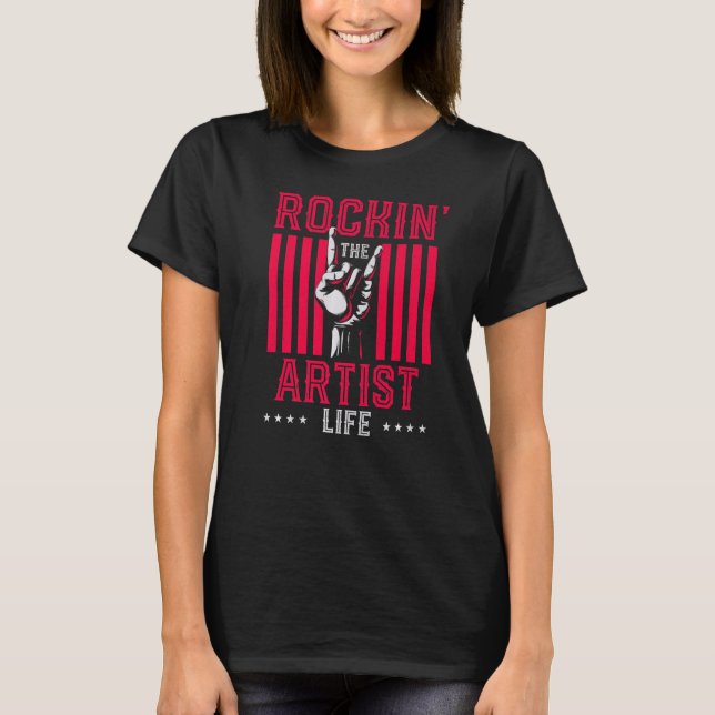 Camiseta Arranjando a vida artística Engraçado Designer W (Frente)