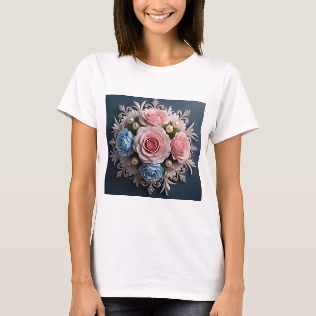 Camiseta arranjo da Flor do eterno para ela (Frente)