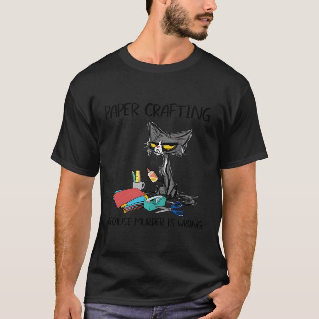 Camiseta Arranjo De Papel Porque Está Errado - Cat (Frente)