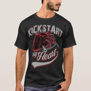 Camiseta Arranque Meu Presente Cardíaco De Arte De Motocic