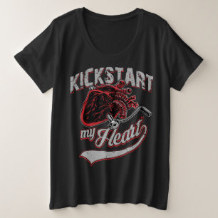 Camiseta Arranque Meu Presente Cardíaco De Arte De Motocic