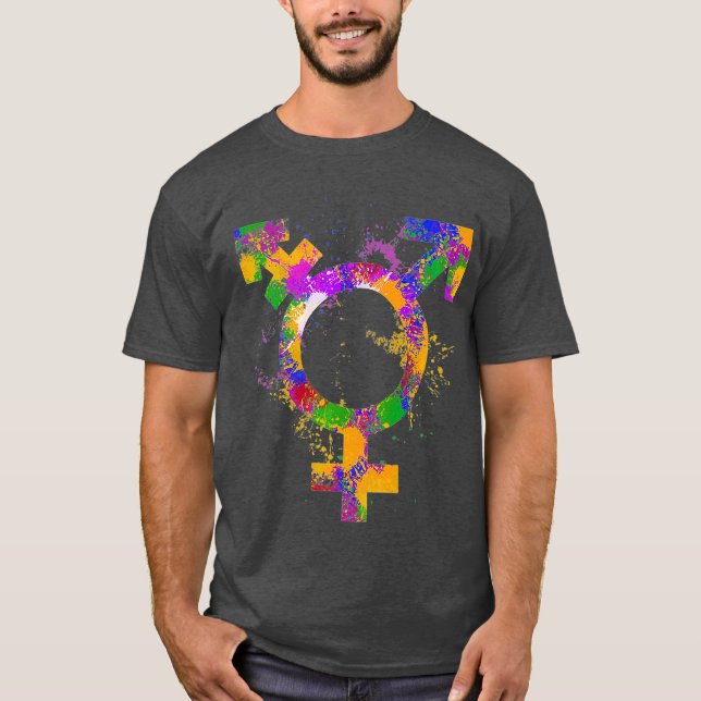 Camiseta Arrastar Sinal de Gênero da Rainha Orgulho gay LGB (Frente)