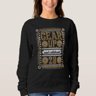 Camiseta Arraste E Celebra o 28º Aniversário Steampunk