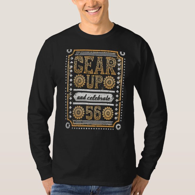 Camiseta Arraste E Celebre 56º aniversário Steampunk Prem (Frente)