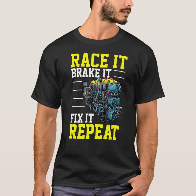 Camiseta Arraste-o e conserte-o novamente ajustando a turbi (Frente)