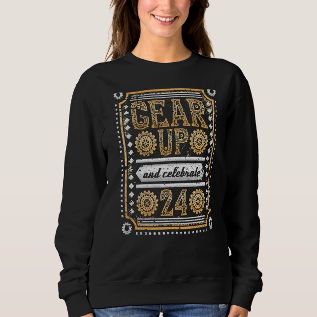Camiseta Arraste-te e Celebra o 24º Aniversário Steampunk (Frente)