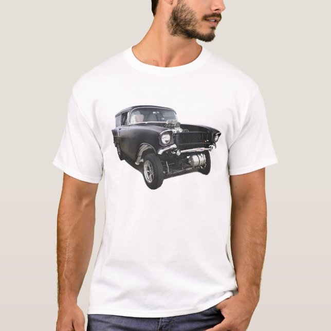 Camiseta Arrasto 1957 do gasser do vagão da entrega do (Frente)