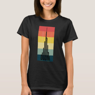 Camiseta Arrefecer Dubai Burj Khalifa Arranha-céu Vintage R