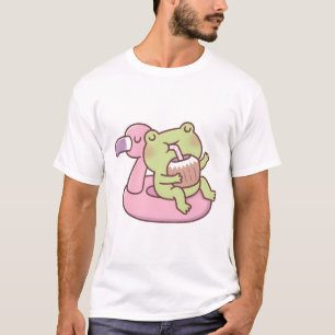Camiseta Arrefecimento De Sapo Bonito No Fluxo De Piscina F