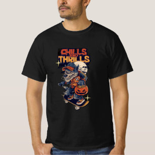 Camiseta Arrefecimentos e emoções Halloween SkateT-Shirt